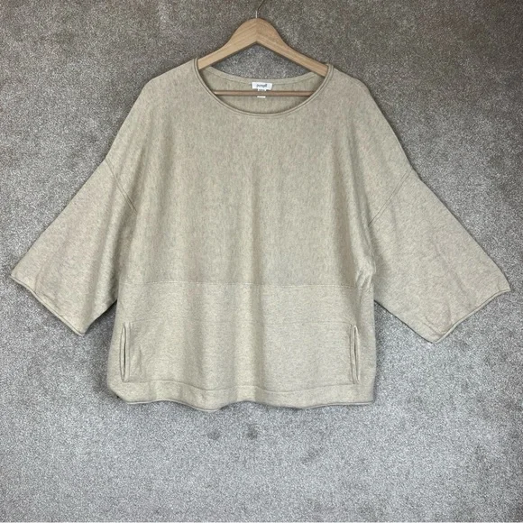 Pure Jill Sweater Womens Medium Petite Beige Kimono Pullover Cotton Blend-4284 - Picture 1 of 11